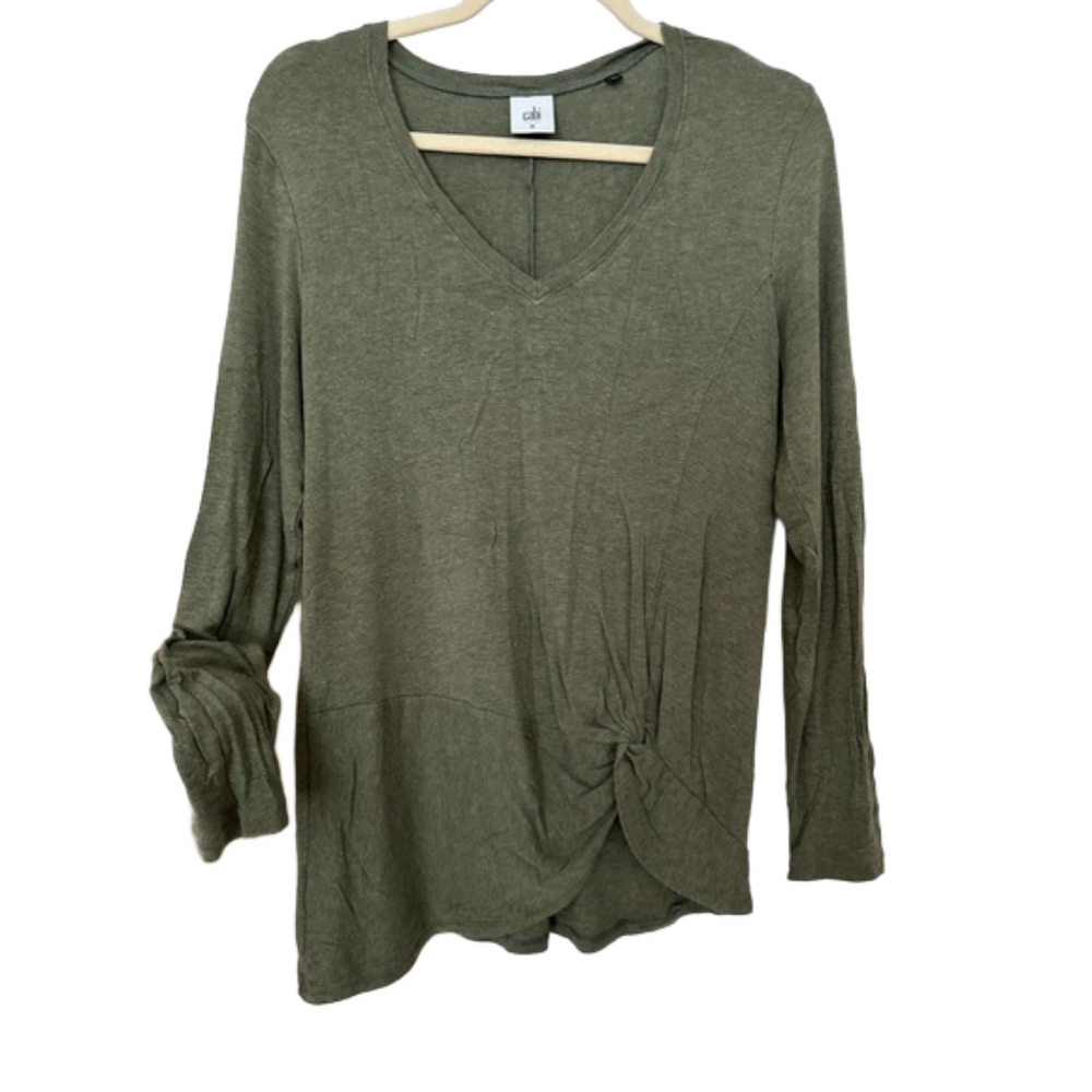 CAbi Sage Green Reveal Gathered Top